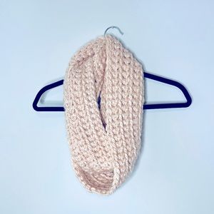 Handmade Infinity Scarf! Contains wool. Pale pink color